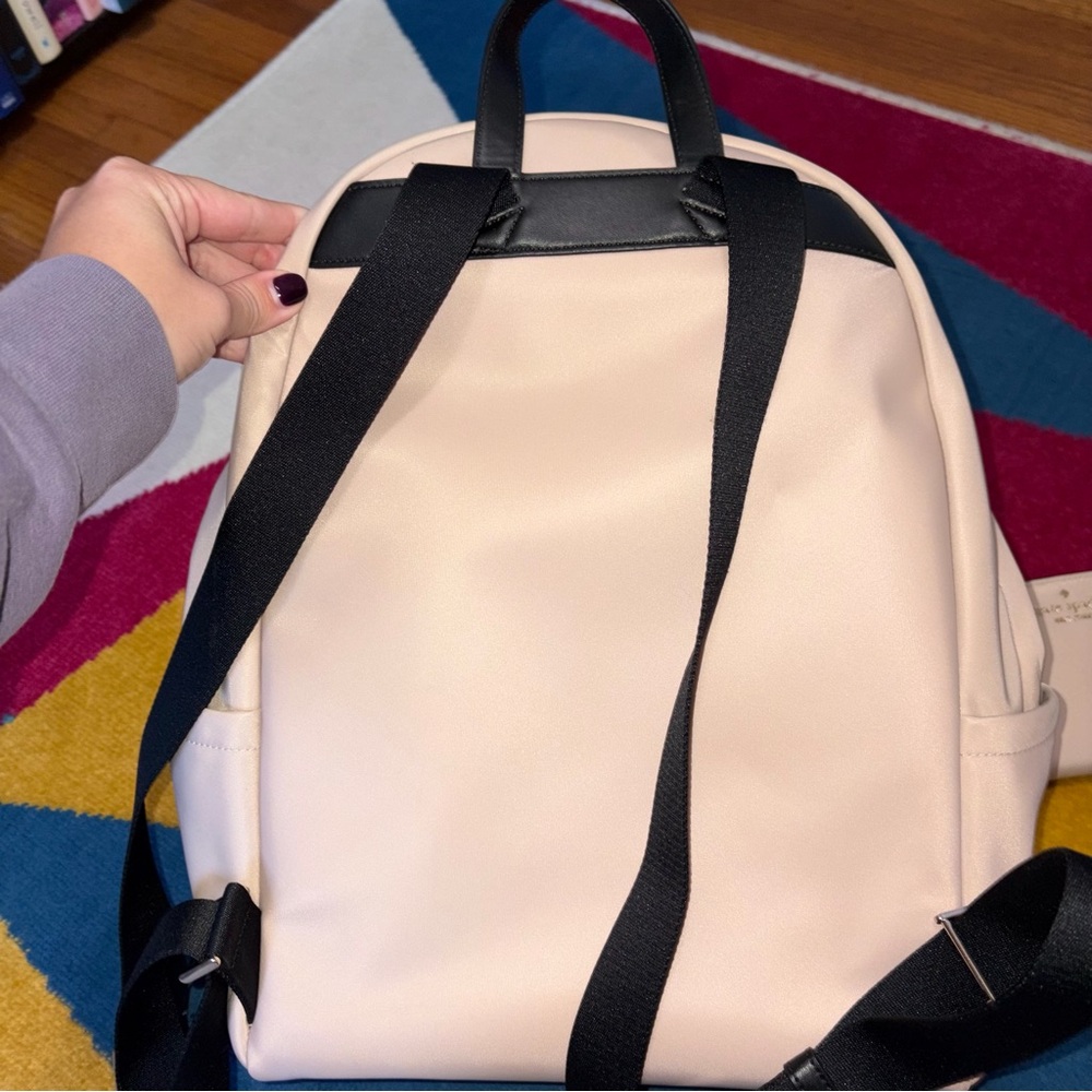 Kate Spade Chelsea Medium Warm Beige Nylon Backpack and Wallet - Picture 6 of 11